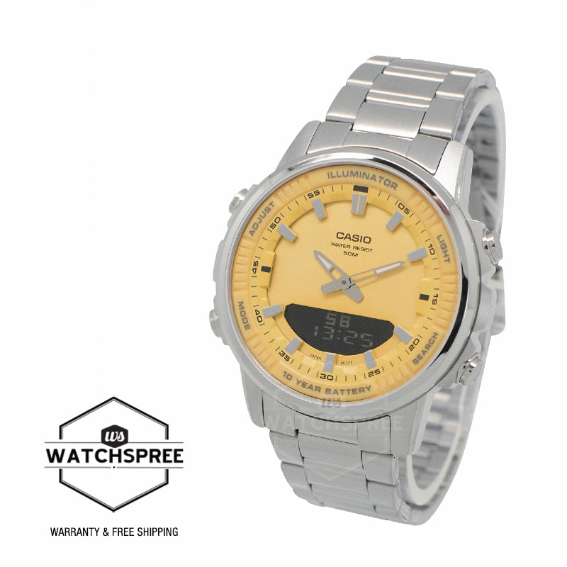 Casio Analog-Digital Sporty Design Stainless Steel Band Watch AMW880D-9A AMW-880D-9A