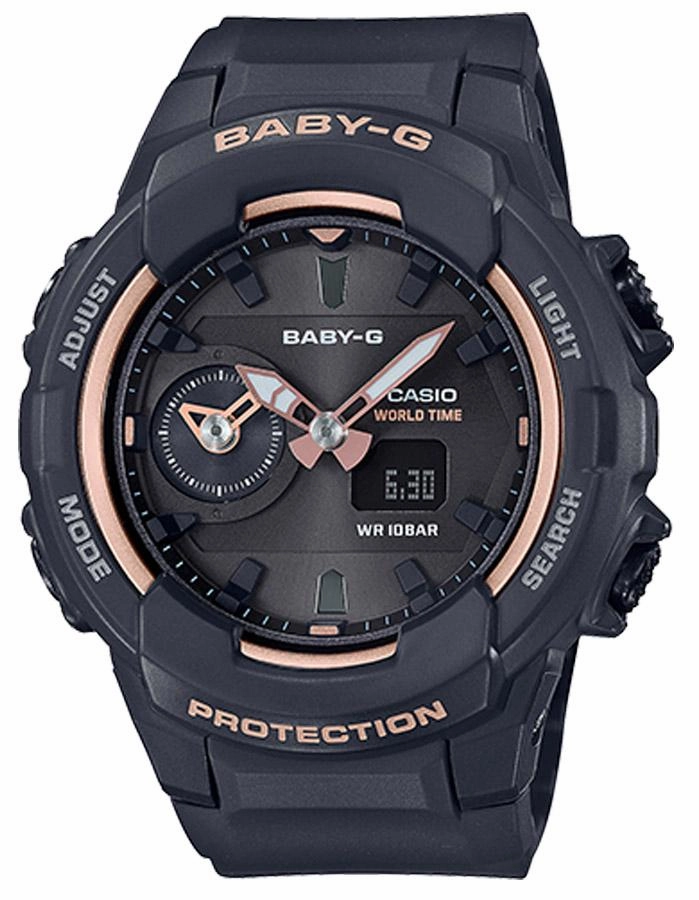 Casio Baby-G BGA-230 Series Watch - Black & Rose Gold-Tone - Analog/Digital