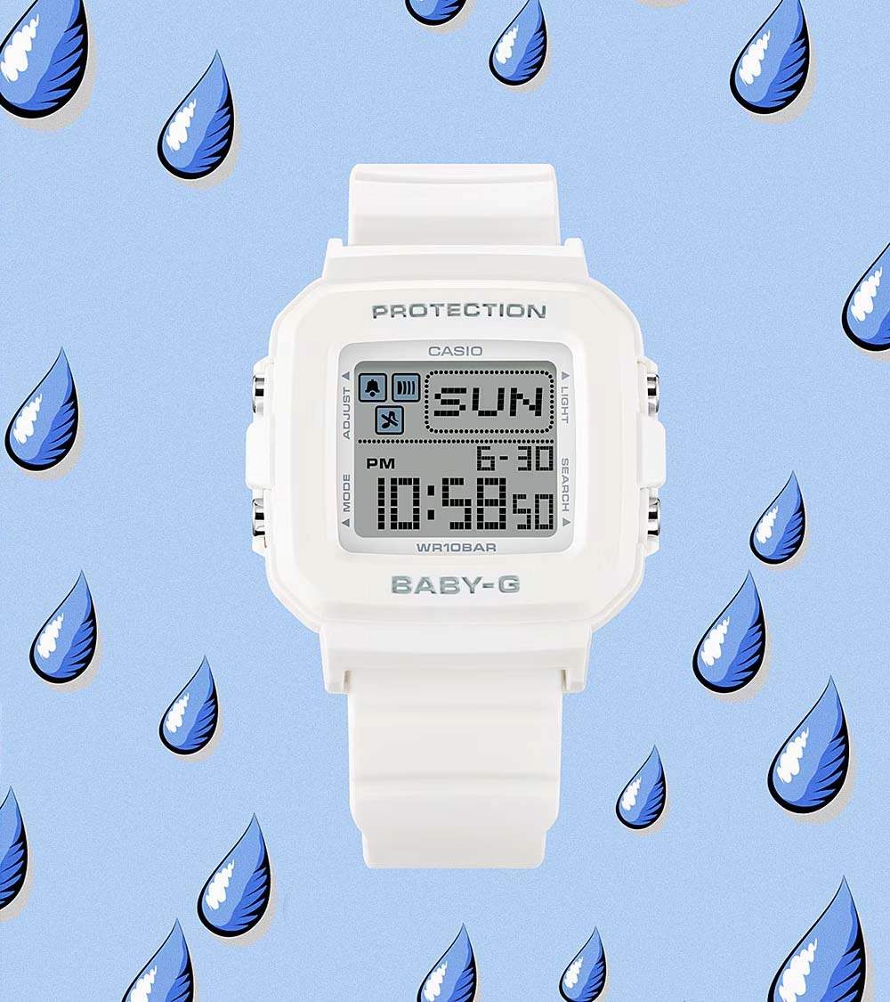 Casio BABY-G PLUS Pixel Art White Digital Womens Watch w/ 9 Loops BGD10L-7