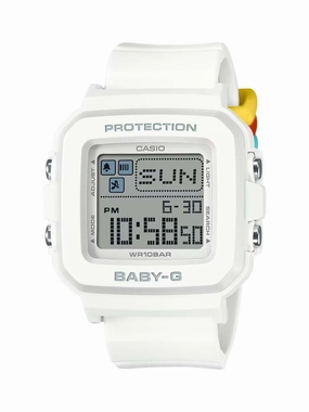 Casio BABY-G PLUS Pixel Art White Digital Womens Watch w/ 9 Loops BGD10L-7