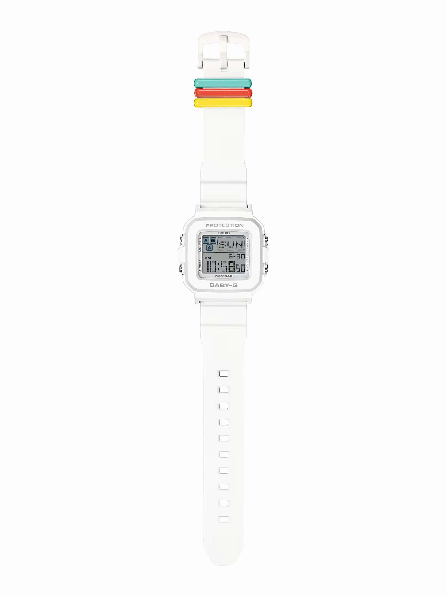 Casio BABY-G PLUS Pixel Art White Digital Womens Watch w/ 9 Loops BGD10L-7