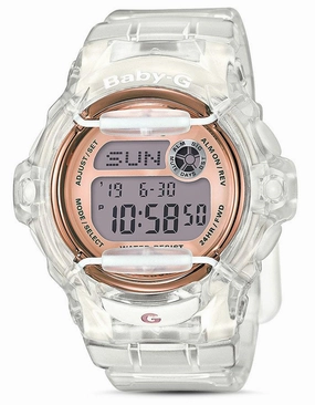 Casio Baby G Whale Watch - Transparent Case & Strap - Gold-Tone Dial - 200m
