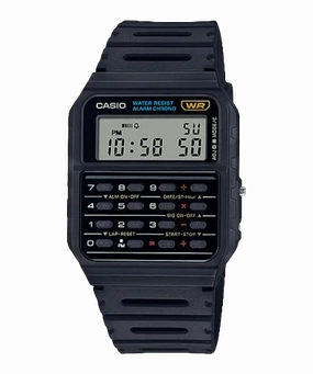 Casio Calculator Data Bank Black Resin Band Watch CA53W-1