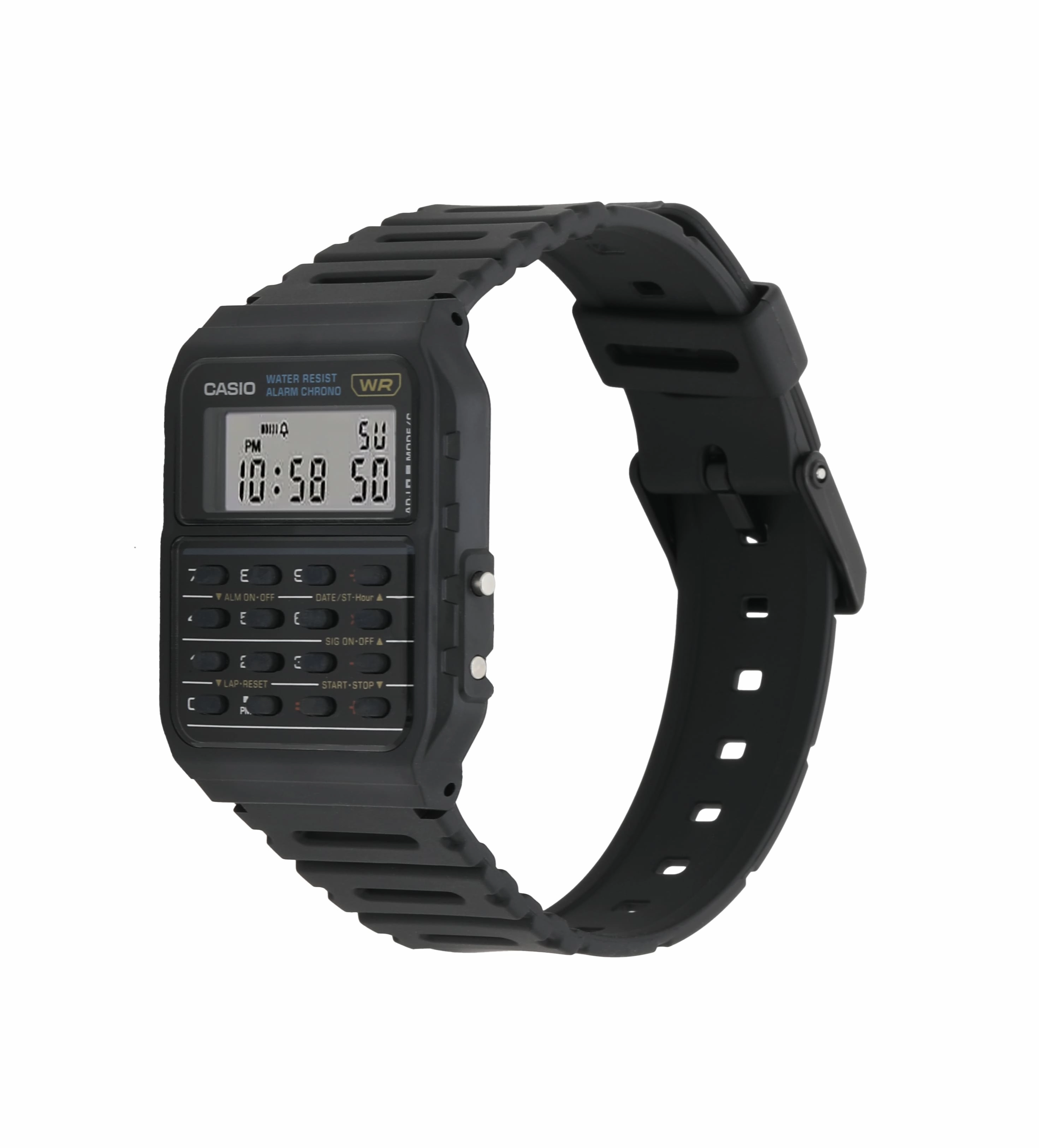 Casio Calculator Data Bank Black Resin Band Watch CA53W-1