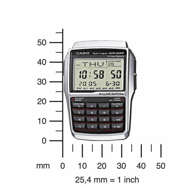 Casio DBC-32D-1A Silver Stainless Calculator Watch for Men and Women