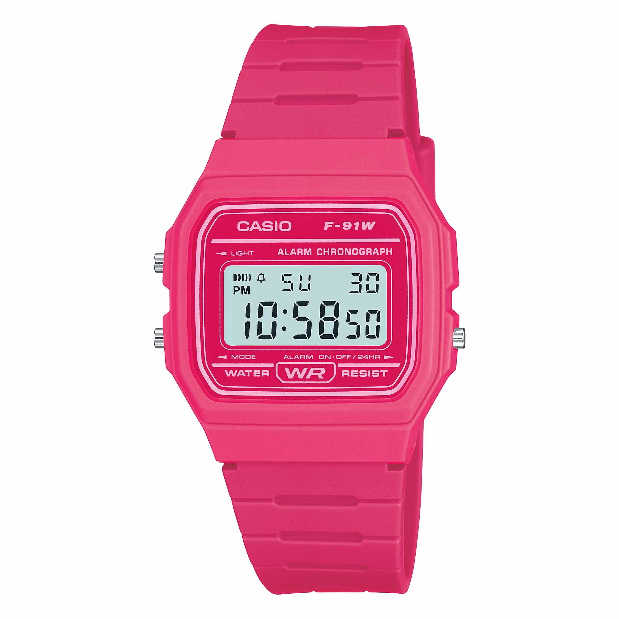Casio Digital Pink Resin Band Watch F91WC-4A F-91WC-4A