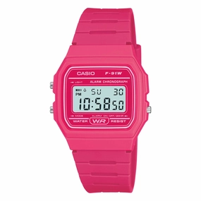 Casio Digital Pink Resin Band Watch F91WC-4A F-91WC-4A