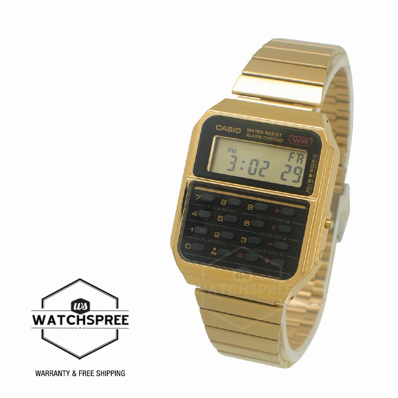 Casio Digital Vintage Dual Time Calculator Watch CA500WEG-1A CA-500WEG-1A