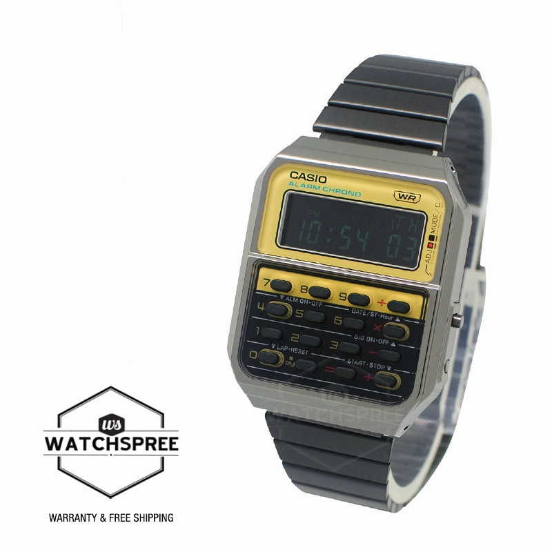 Casio Digital Vintage Heritage Colours 70s CQ-1 Design Dual Time Calculator Watch CA500WEGG-9B CA-500WEGG-9B