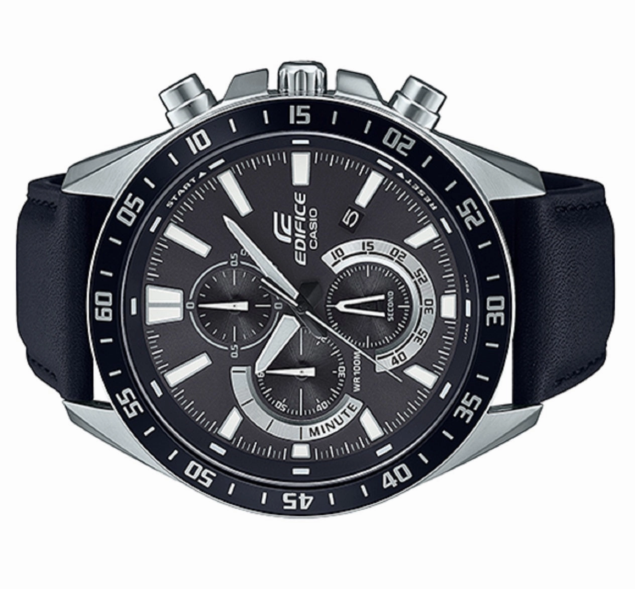 Casio Edifice EFV-620L-1A Chronograph Leather Strap Watch For Men