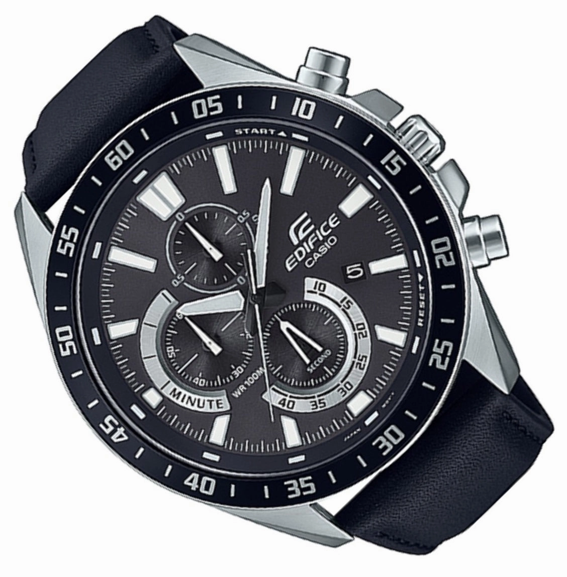Casio Edifice EFV-620L-1A Chronograph Leather Strap Watch For Men