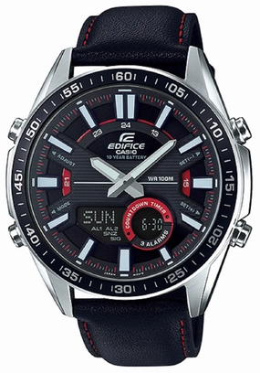 Casio Edifice EFV-C100L-1A Digital Analog Leather Strap Watch For Men