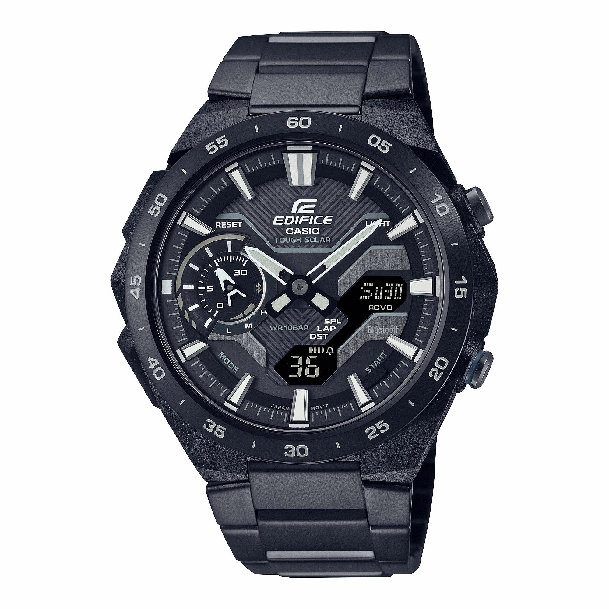 Casio Edifice Windflow DUO Motor Sport Black Stainless Steel Watch ECB2200DC-1A