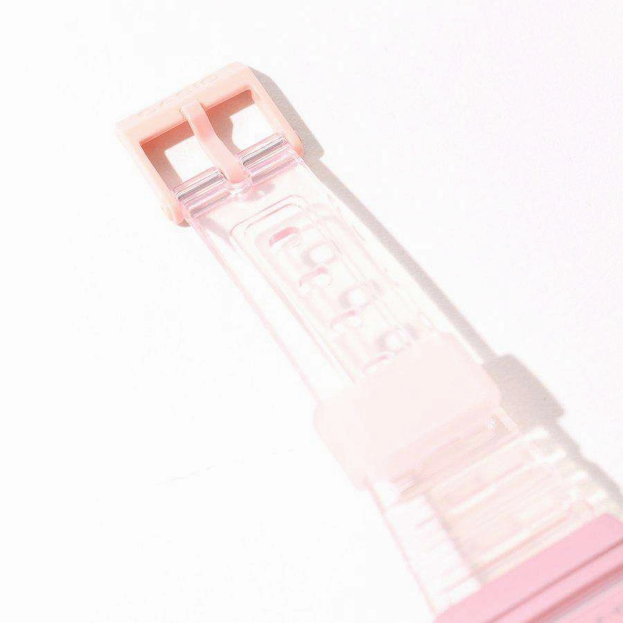 Casio F-91WS-4DF Pink Resin Transparent Strap Watch for Women
