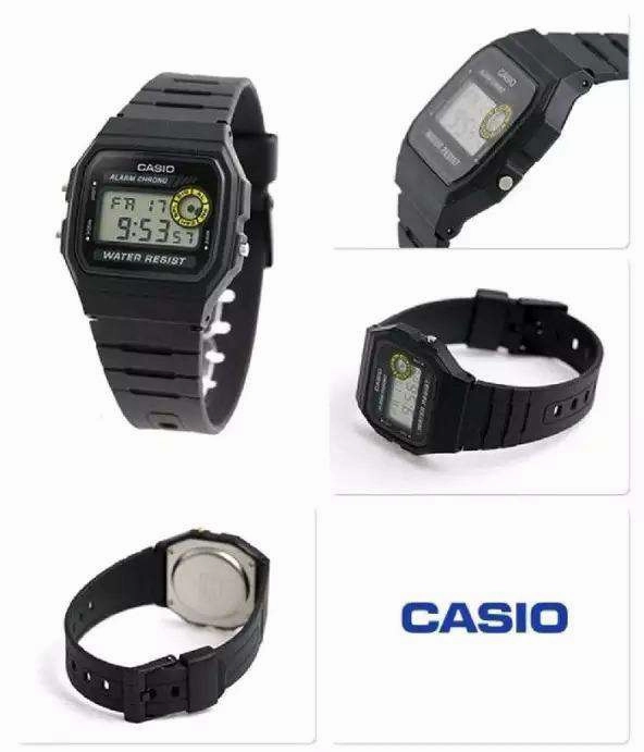 Casio F-94WA-8DG Black Resin Watch for Men and Women