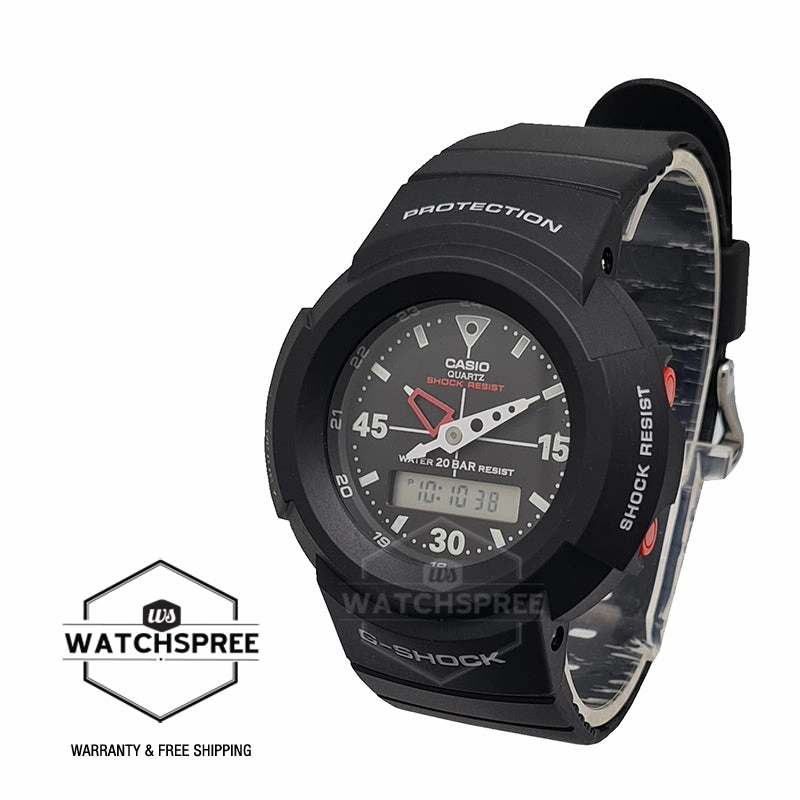 Casio G-Shock Analog-Digital Classic AW-500 Series Black Resin Strap Watch AW500E-1E AW-500E-1E