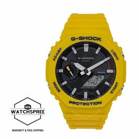 Casio G-Shock Carbon Core Guard Structure Bluetooth Solar Powered GA-2100 Lineup Yellow Resin Band Watch GAB2100C-9A GA-B2100C-9A