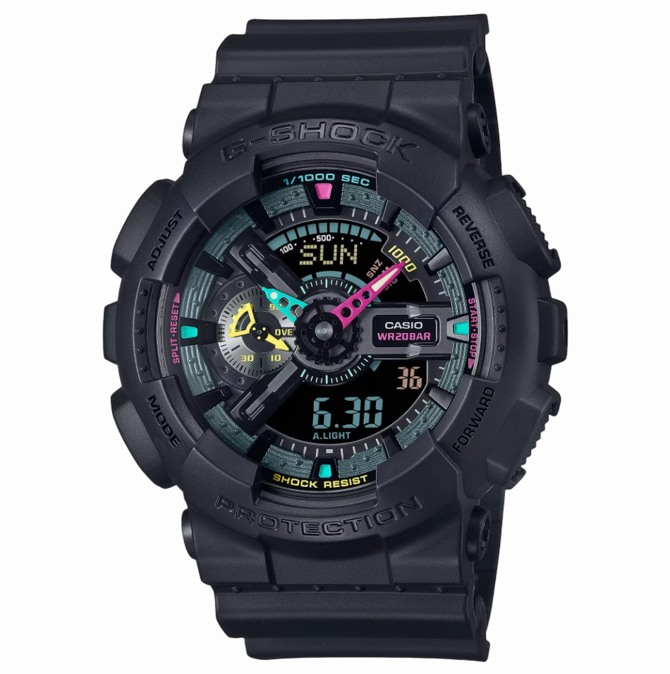 Casio G-Shock Digital-Analogue Black Resin Strap Men Watch GA-110MF-1ADR
