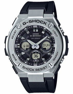 Casio G-Shock G-Steel Mens - Solar - Digital/Analog - Stainless Steel/Black