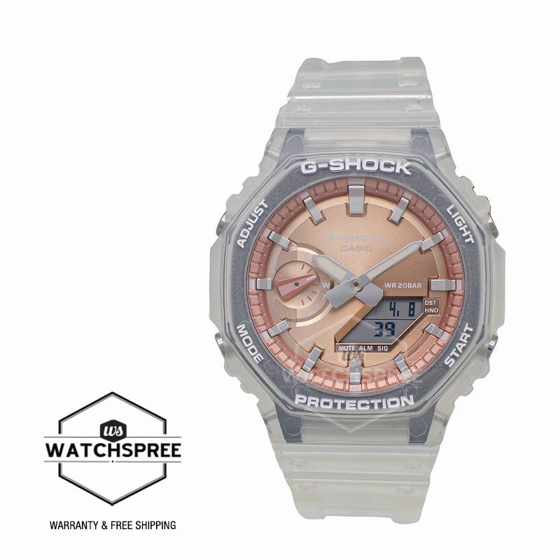 Casio G-Shock GA-2100 Lineup Carbon Core Guard Structure Transparent Resin Band Watch GA2100BM-7A5 GA-2100BM-7A5