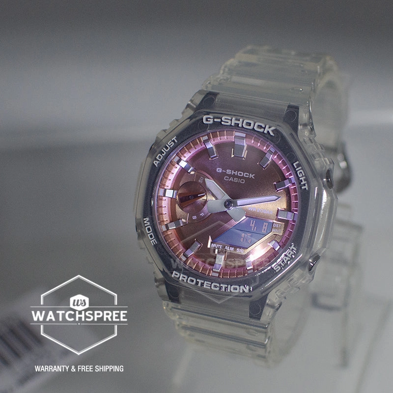 Casio G-Shock GA-2100 Lineup Carbon Core Guard Structure Transparent Resin Band Watch GA2100BM-7A5 GA-2100BM-7A5