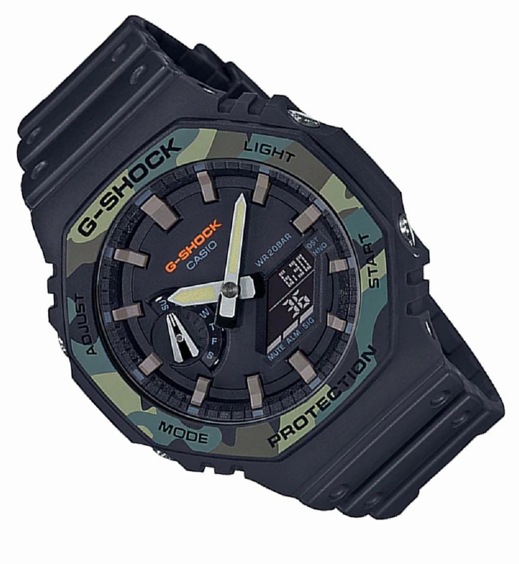 Casio G-shock GA-2100SU-1ADR Digital Analog Rubber Strap Watch For Men