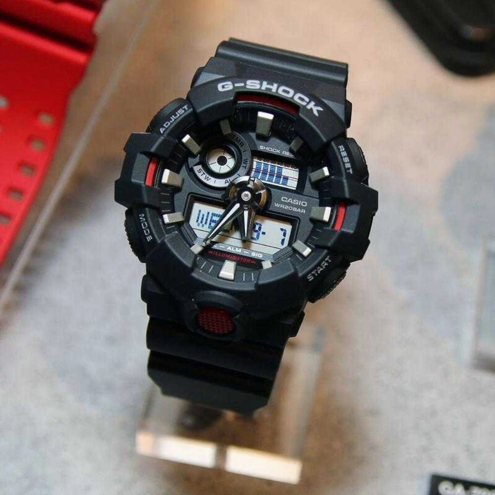 Casio G-Shock GA-700-1ADR Digital-Analog Black Resin Strap Men's Watch