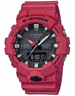 Casio G-Shock GA-800 Mens - Digital/Analog - Red - 200M - Shock Resistant