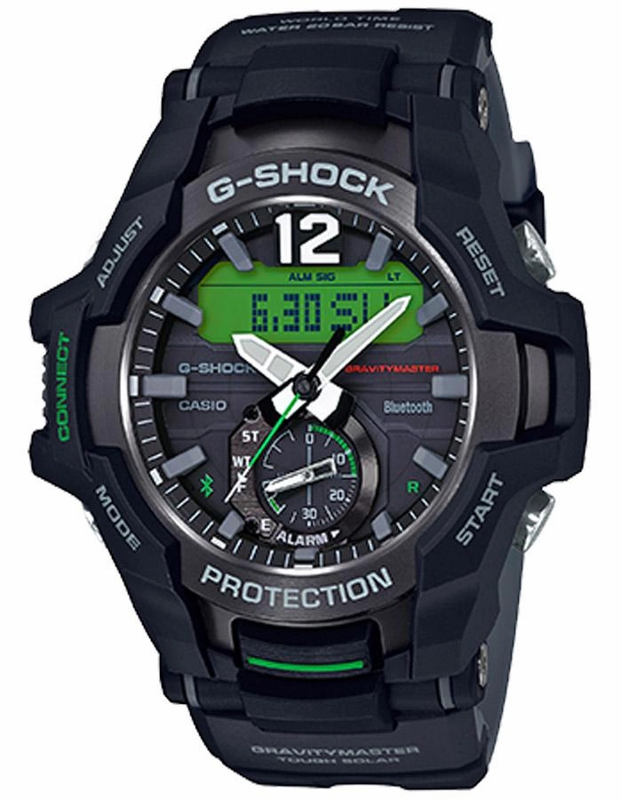 Casio G-Shock Gravity Master - Black & Green- Tough Solar - Neobrite - Bluetooth