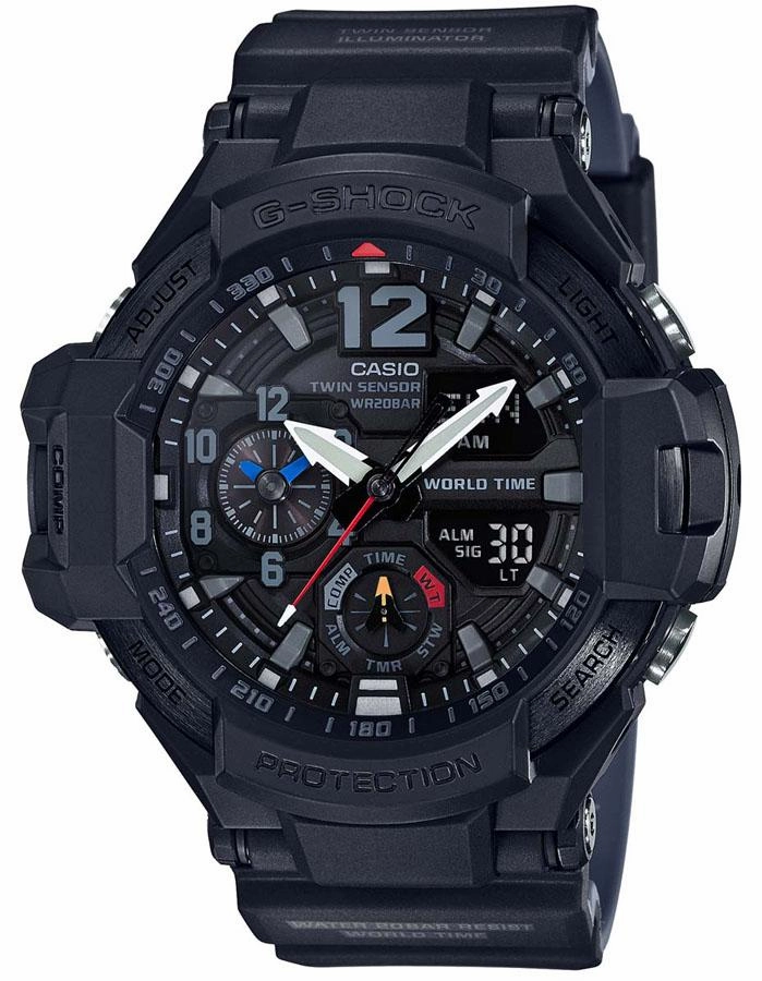 Casio G-Shock Master of G GRAVITYMASTER Watch -  Black Case - 200M - World Clock