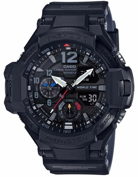 Casio G-Shock Master of G GRAVITYMASTER Watch -  Black Case - 200M - World Clock