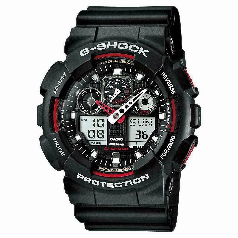 Casio G Shock Mens World Time Sports Watch GA-100-1A4ER