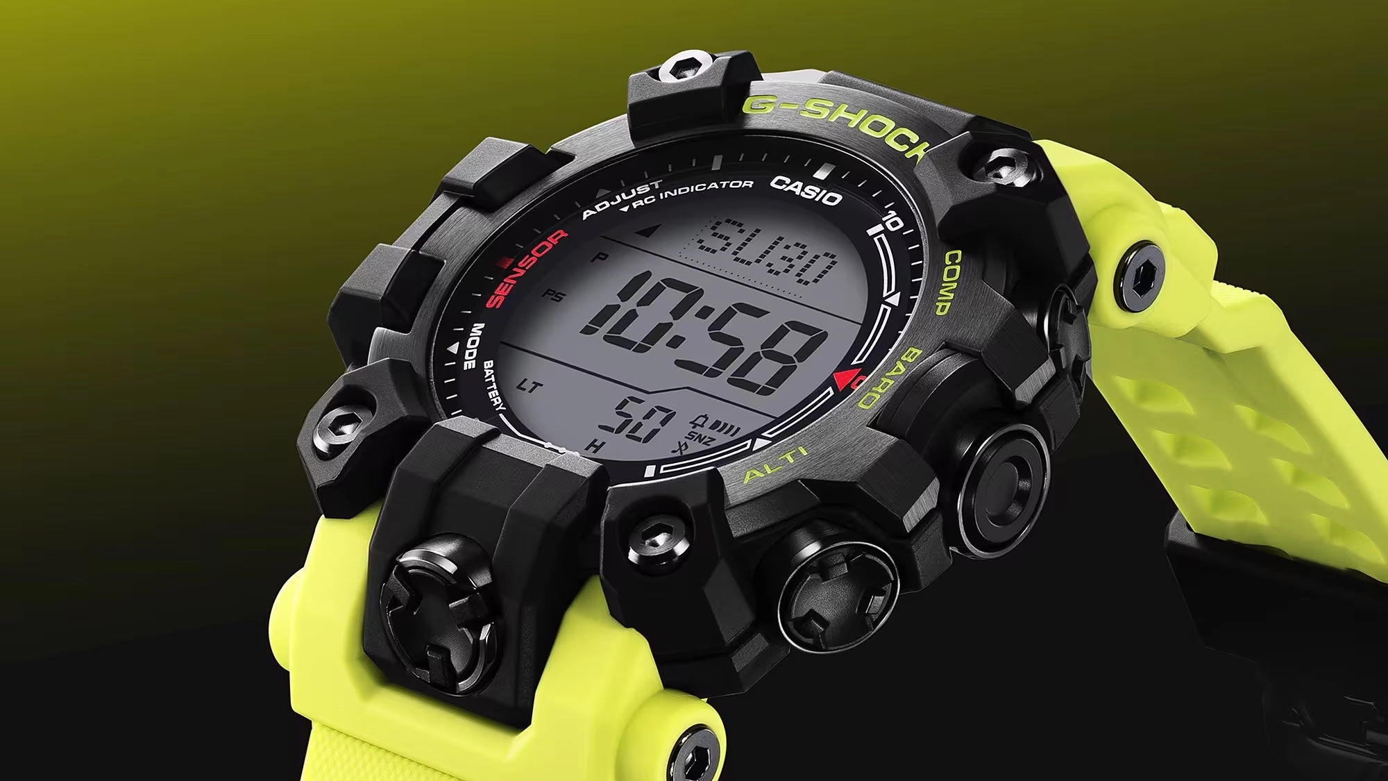 Casio G-Shock MUDMAN RESCUE YELLOW Triple Sensor Mens Watch GW9500MRY1A9