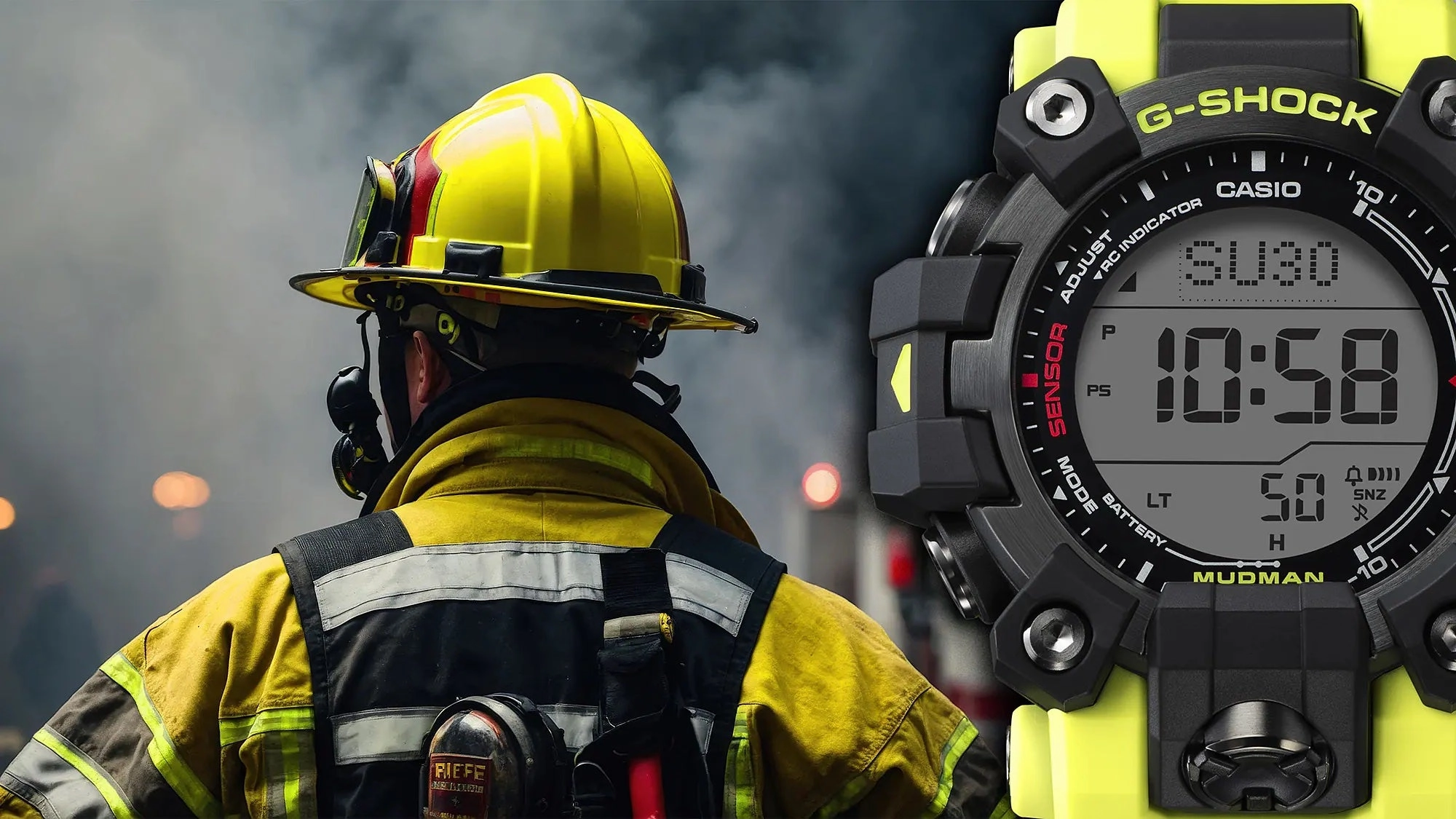 Casio G-Shock MUDMAN RESCUE YELLOW Triple Sensor Mens Watch GW9500MRY1A9