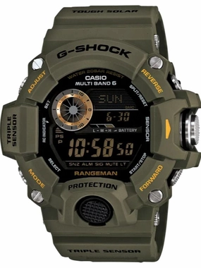 Casio G-Shock RANGEMAN Green Digital Mens Triple Sensor Watch GW9400-3