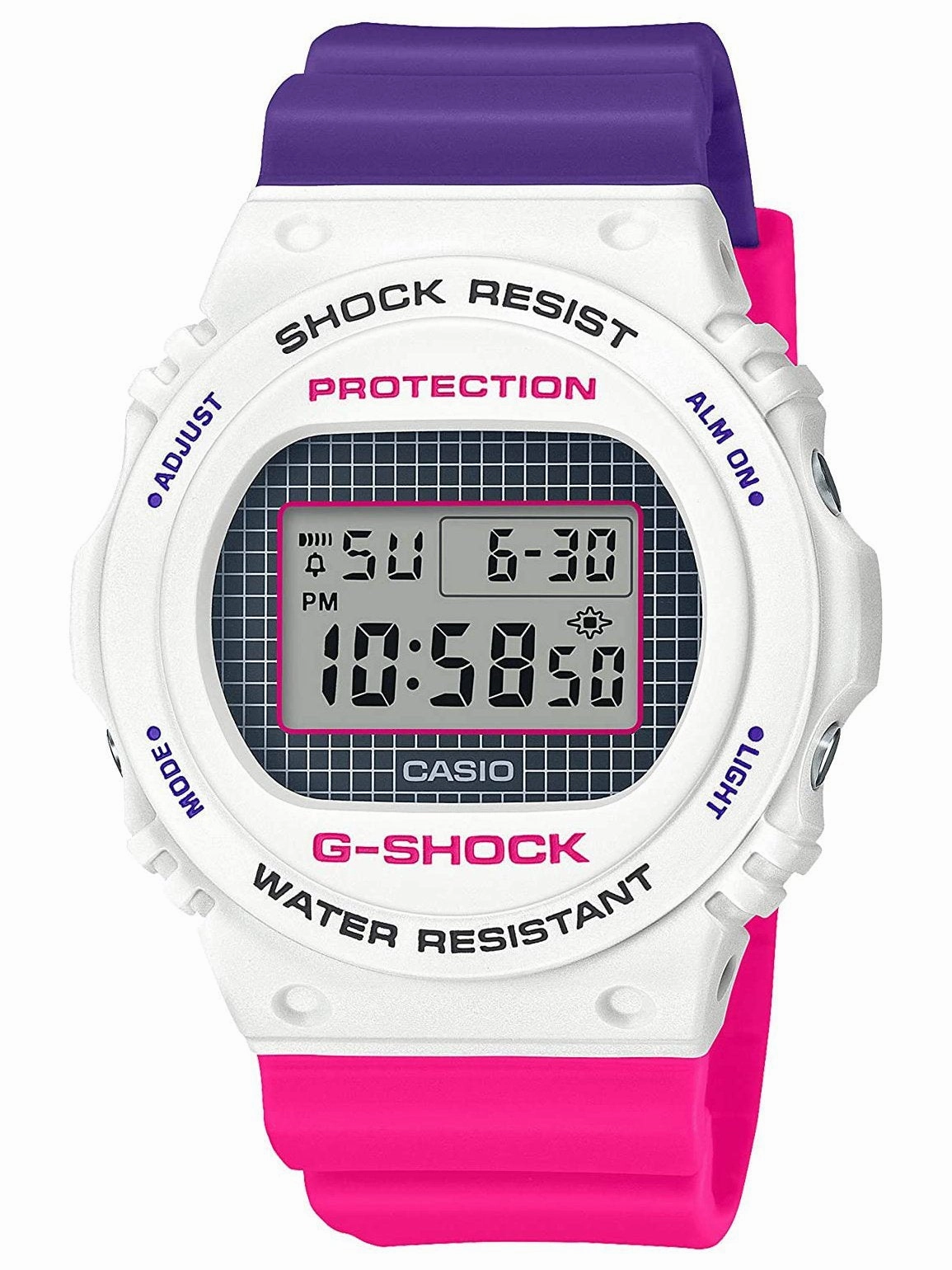 Casio G-Shock THROWBACK COLORS 90s Pink & Purple Digital Watch DW5700THB-7