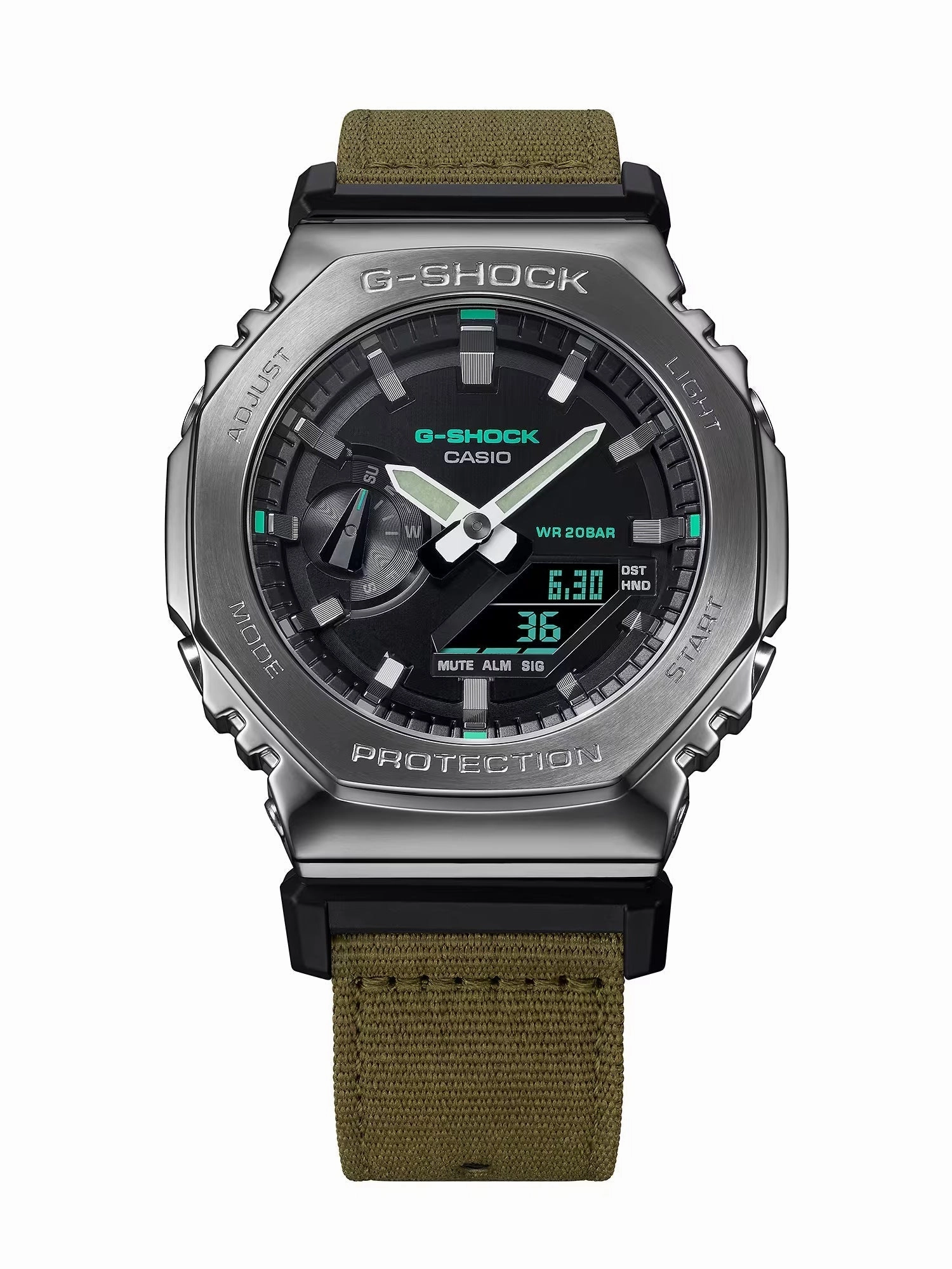 Casio G-Shock UTILITY METAL Mens Black/Olive Analog-Digital Watch GM2100CB-3A