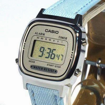 Casio LA670WL-2ADF Light Blue Leather Strap Watch for Women