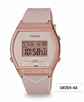 Casio Ladies' Digital Pink Resin Band Watch LW204-4A LW-204-4A
