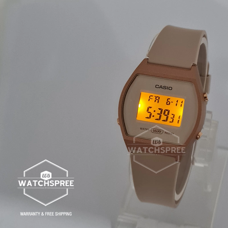 Casio Ladies' Digital Pink Resin Band Watch LW204-4A LW-204-4A