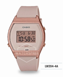 Casio Ladies' Digital Pink Resin Band Watch LW204-4A LW-204-4A