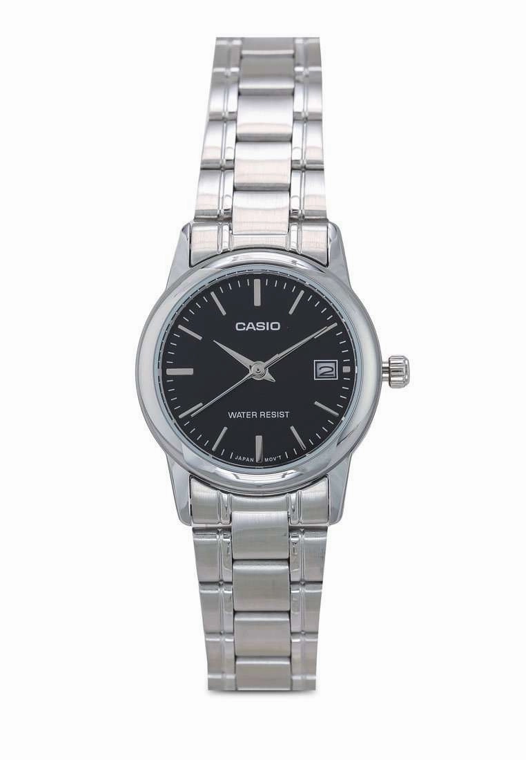 Casio LTP-V002D-1B Silver Stainless Steel Strap Watch for Women
