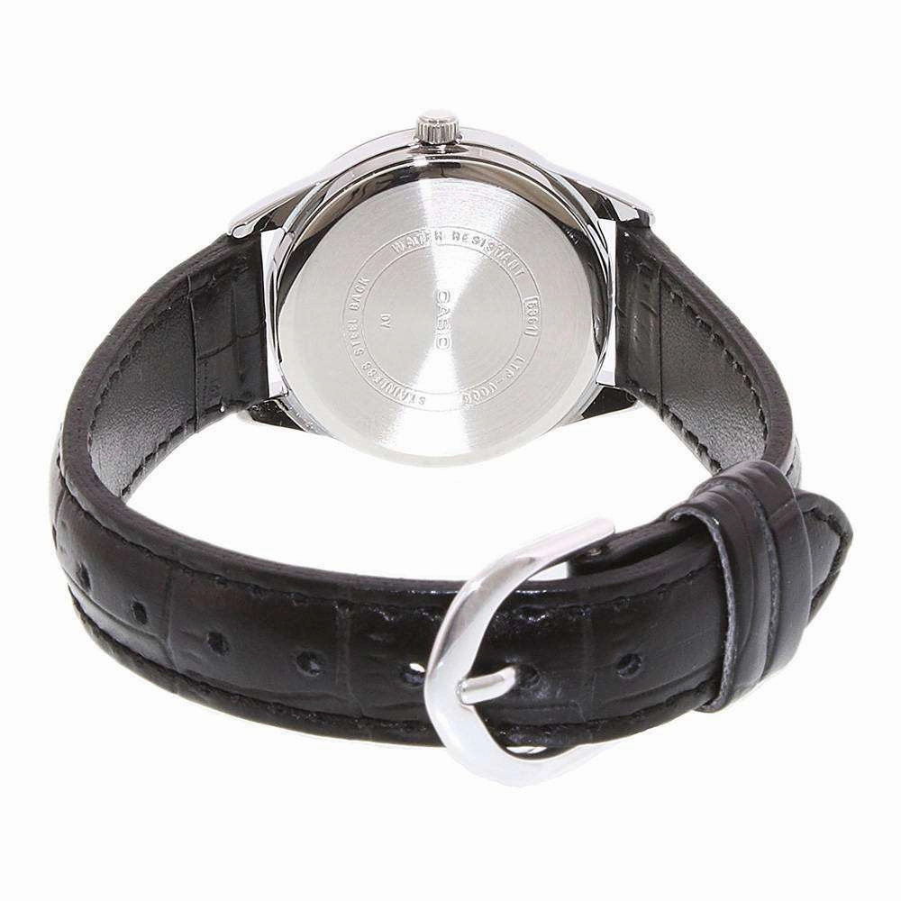 Casio LTP-V005L-1A Black Leather Strap Watch for Women