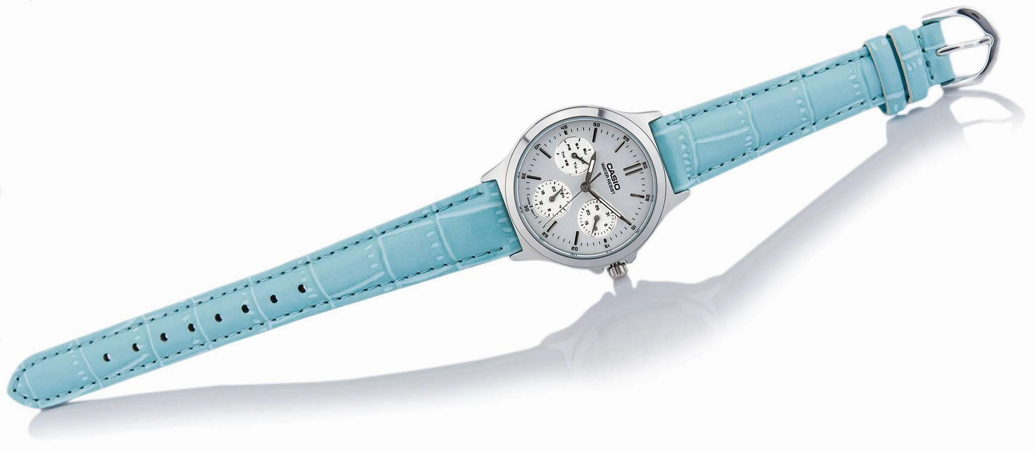 Casio LTP-V300L-2A Light Blue Leather Strap Watch for and Women
