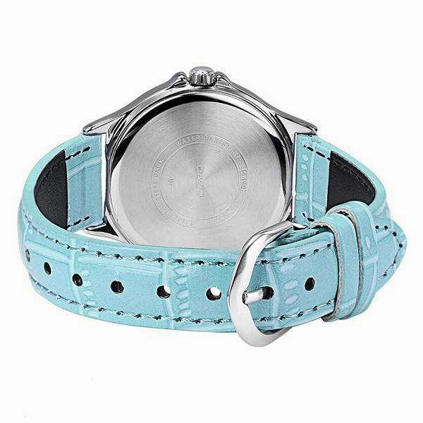 Casio LTP-V300L-2A Light Blue Leather Strap Watch for and Women