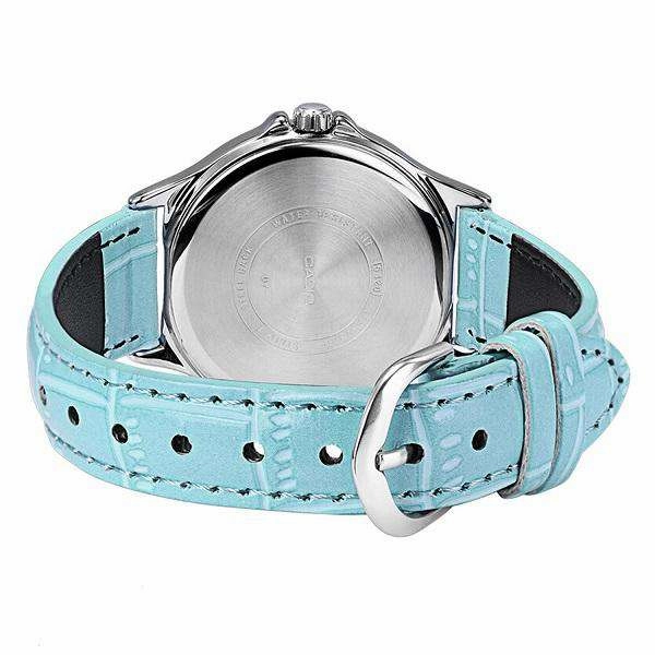Casio LTP-V300L-2A Light Blue Leather Strap Watch for and Women