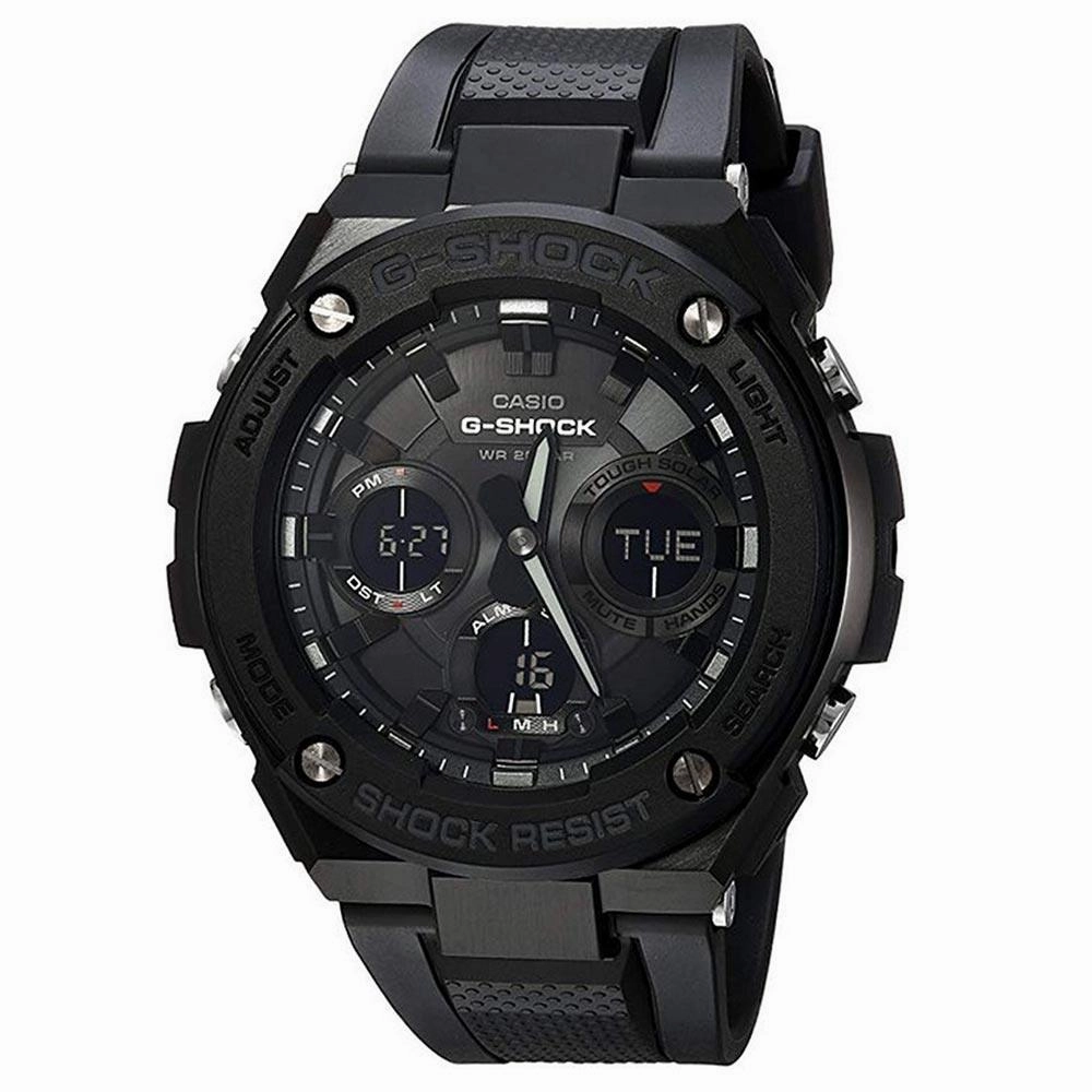 Casio Men's 'G SHOCK' Quartz Stainless Steel and Resin Black Casual Watch GSTS100G-1B