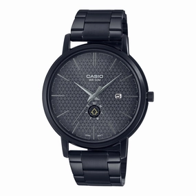 Casio Men's Analog Black Ion Plated Stainless Steel Band Watch MTPB125B-8A MTP-B125B-8A