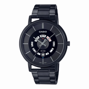 Casio Men's Analog Black Ion Plated Stainless Steel Band Watch MTPB135B-1A MTP-B135B-1A