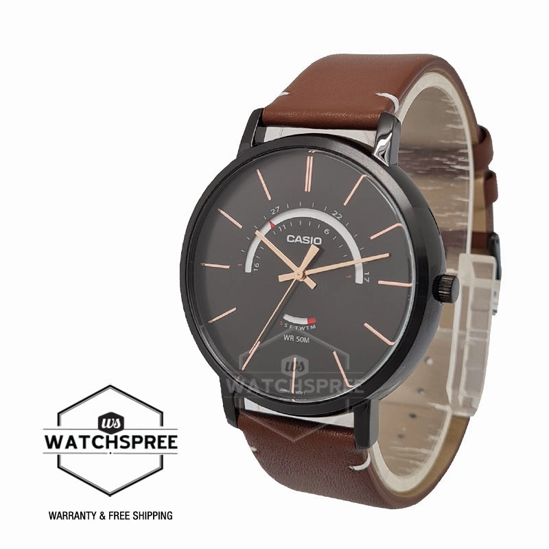 Casio Men's Analog Brown Leather Strap Watch MTPB105BL-1A MTP-B105BL-1A